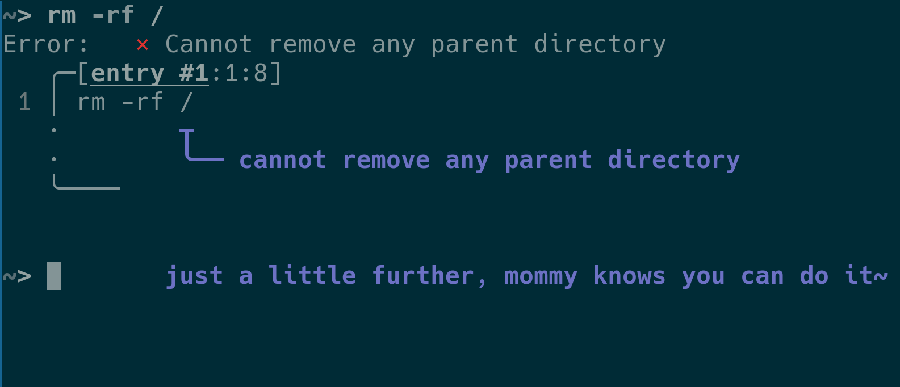 mommy в Nushell