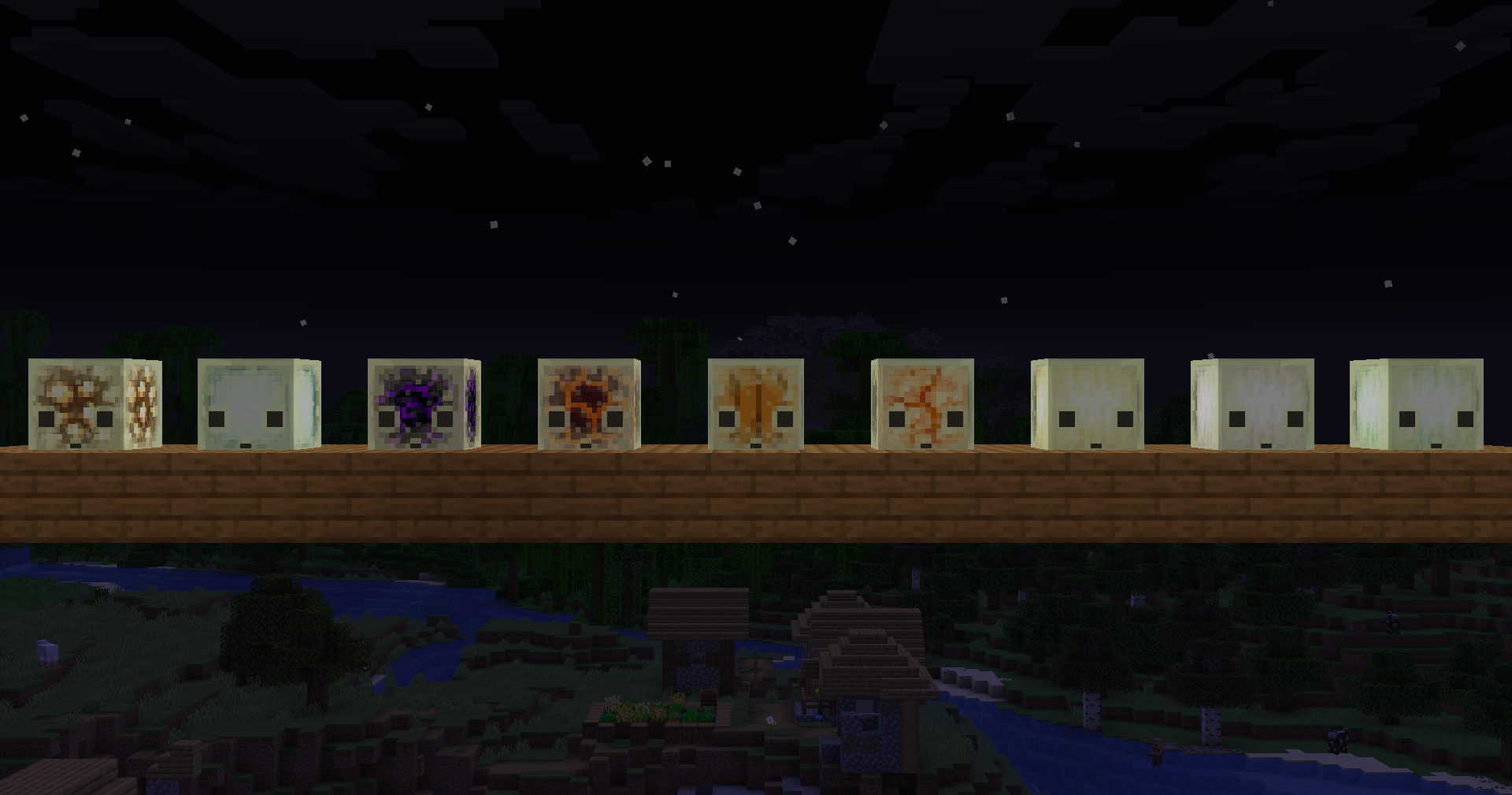 Light emitted by Sulfur cubes with Sulfur Cubes+
