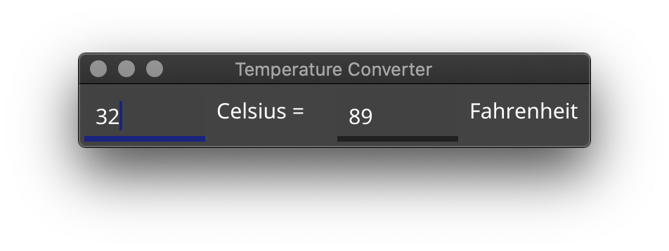 temperature converter GUI