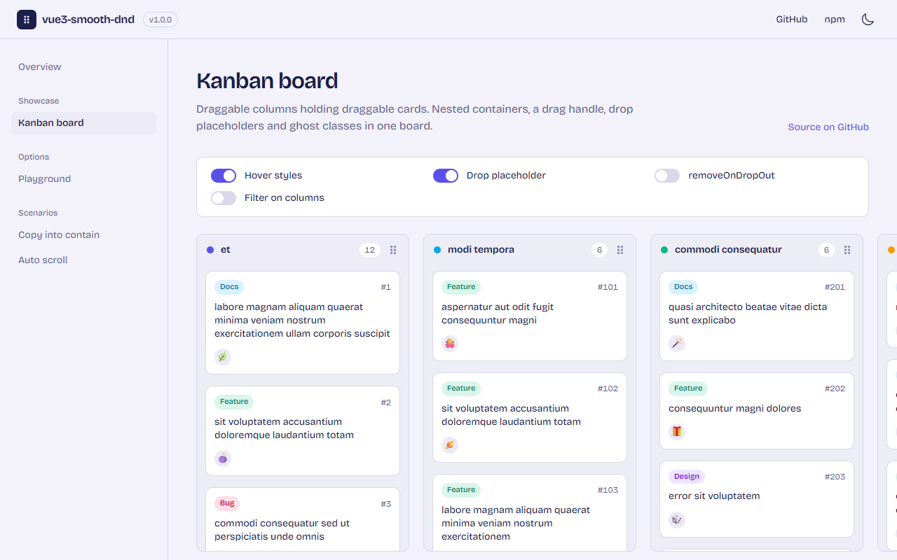 The kanban demo