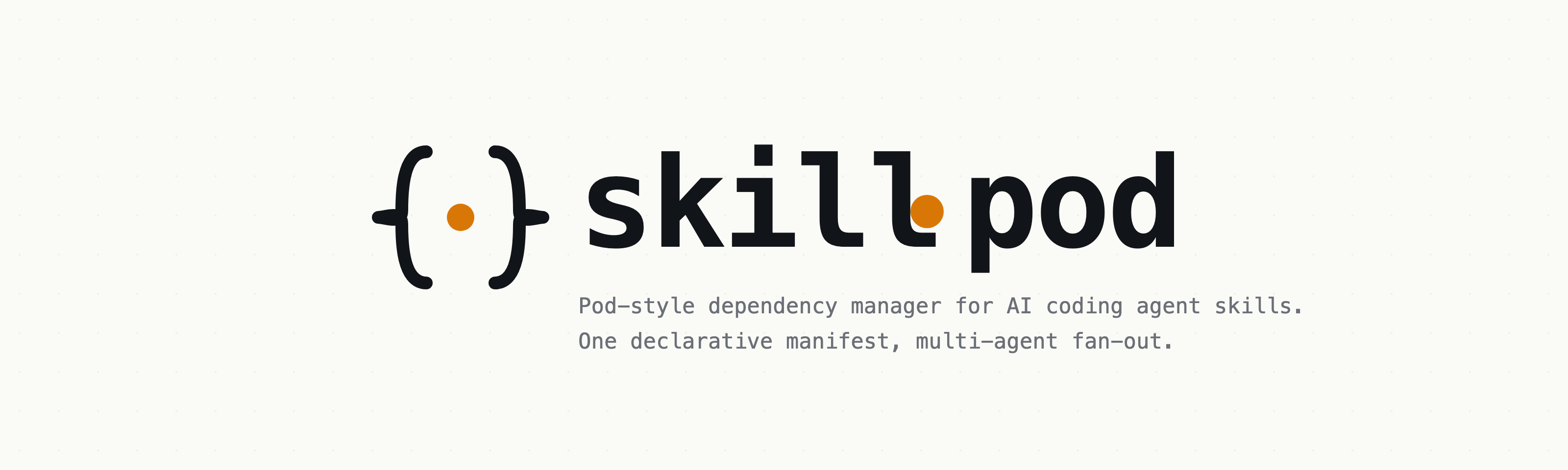 skillpod — pod-style dependency manager for AI coding agent skills