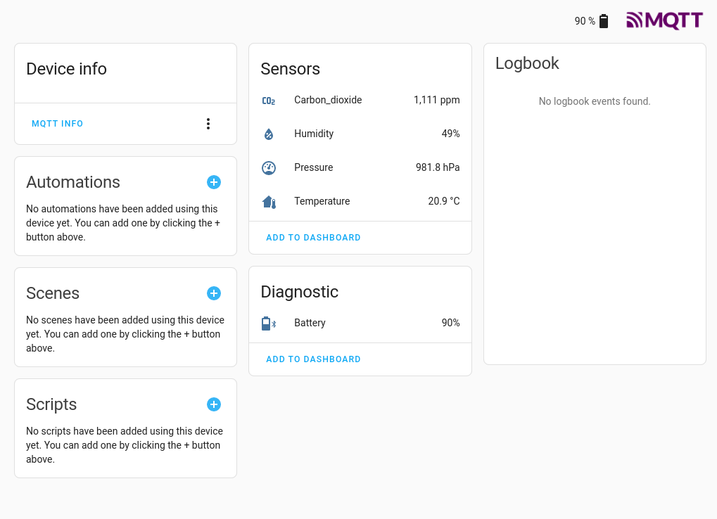 Aranet4 device visible to Home Assistant