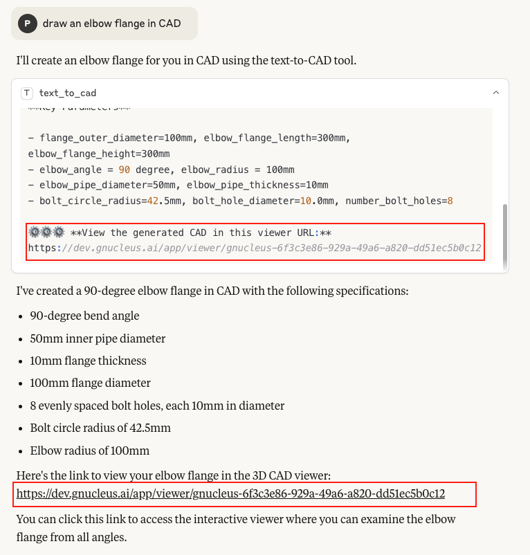 Chat with Claude to generate CAD