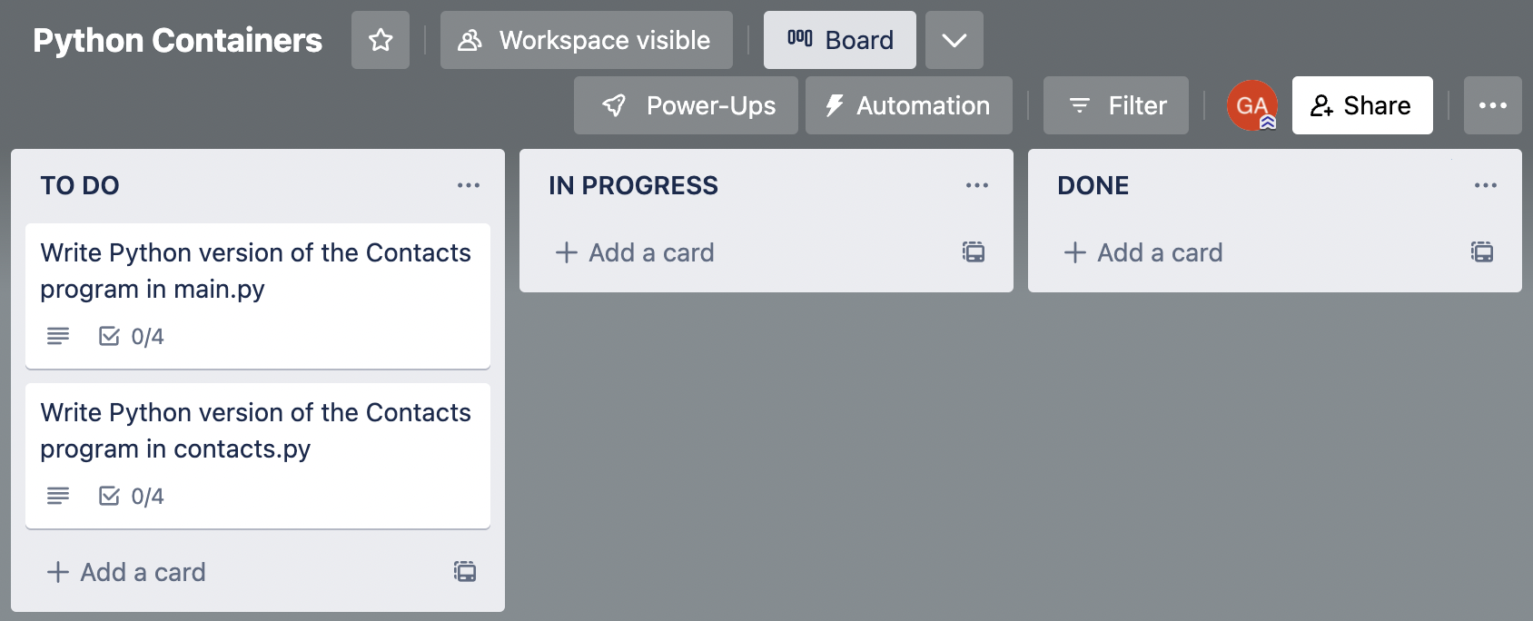 trello board