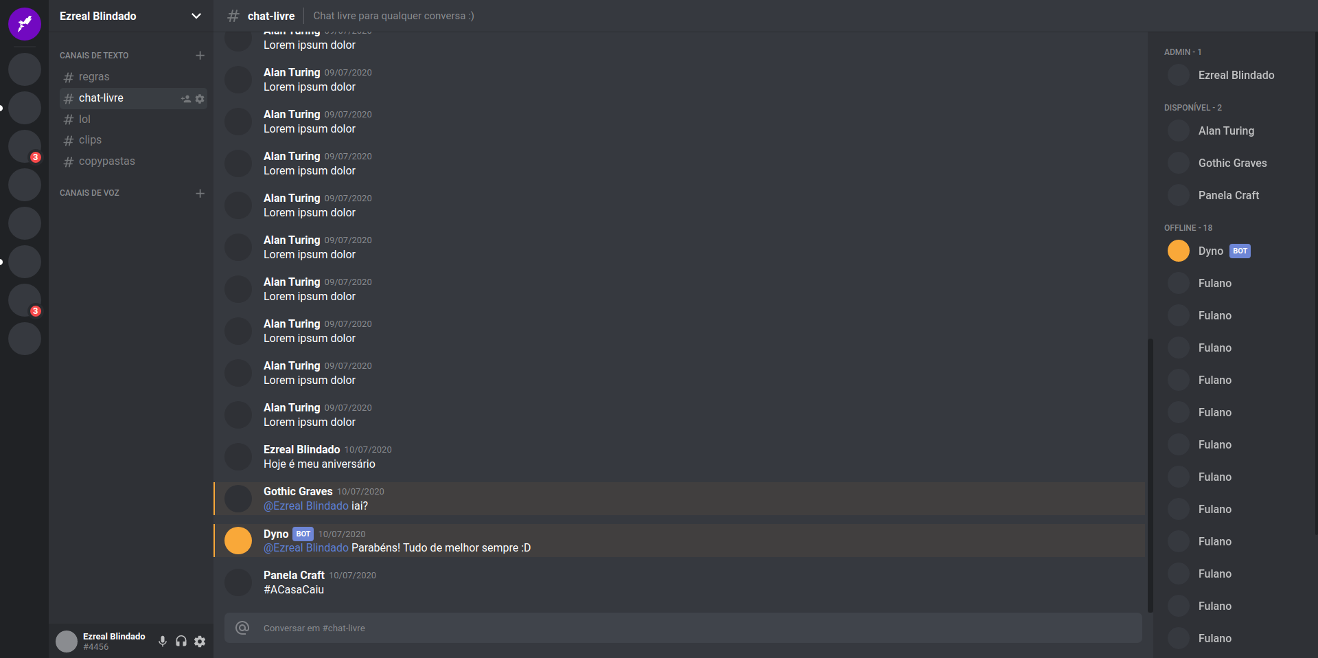 Discord Clone Screen Shot