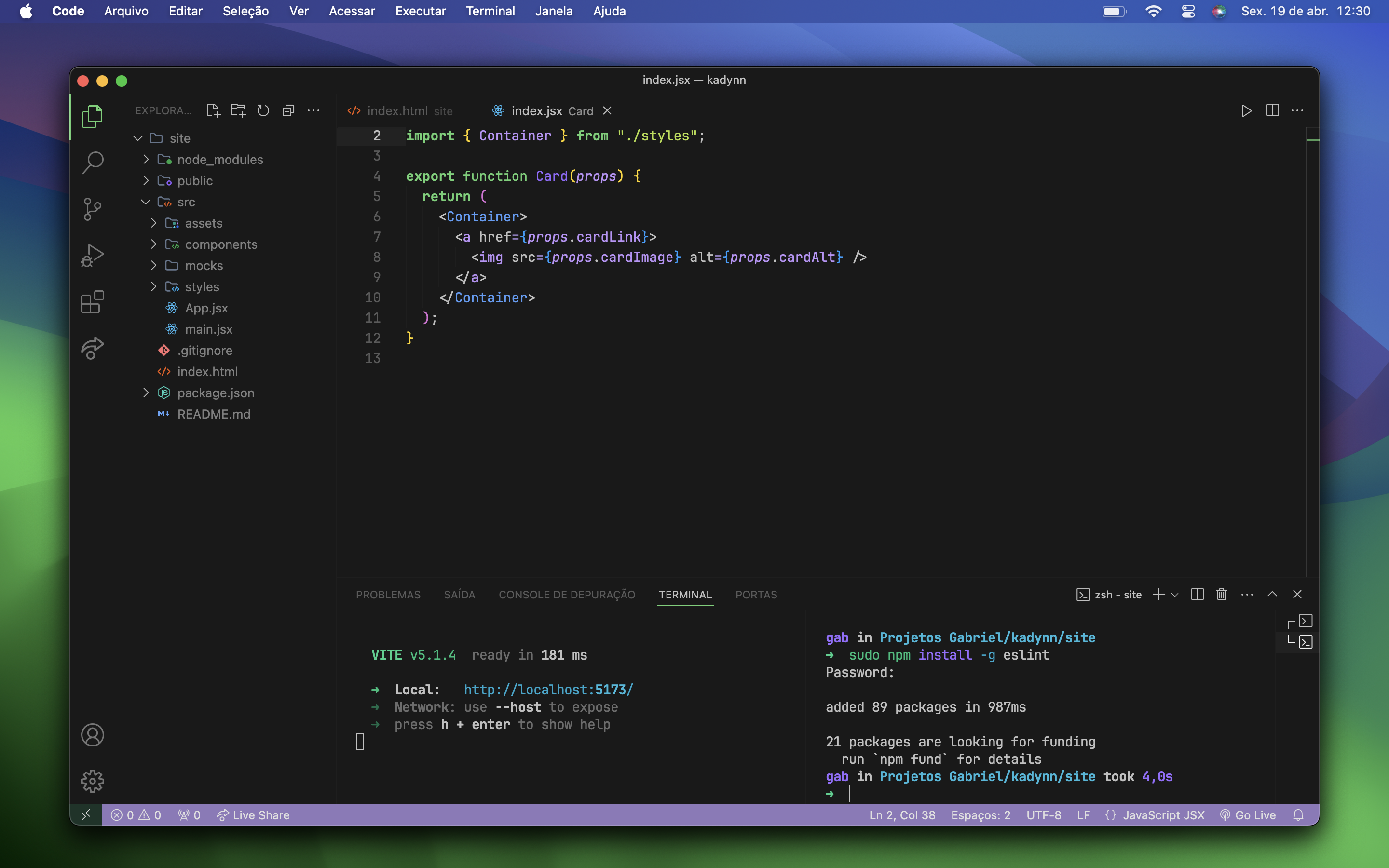 Miraculous Terminal screnshoot for Visual Studio Code