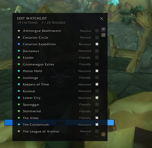 Edit watchlist