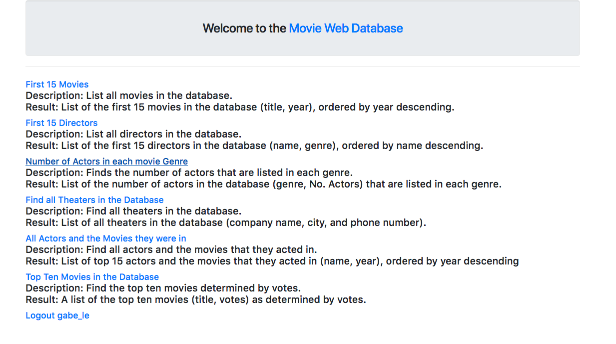 GitHub - gabe-le97/Movie-Database: Web-based database application using ...