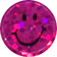 Pink sparkly smiley face sticker