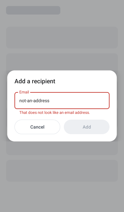 Input with an error