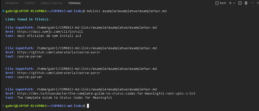 mdLinks only path