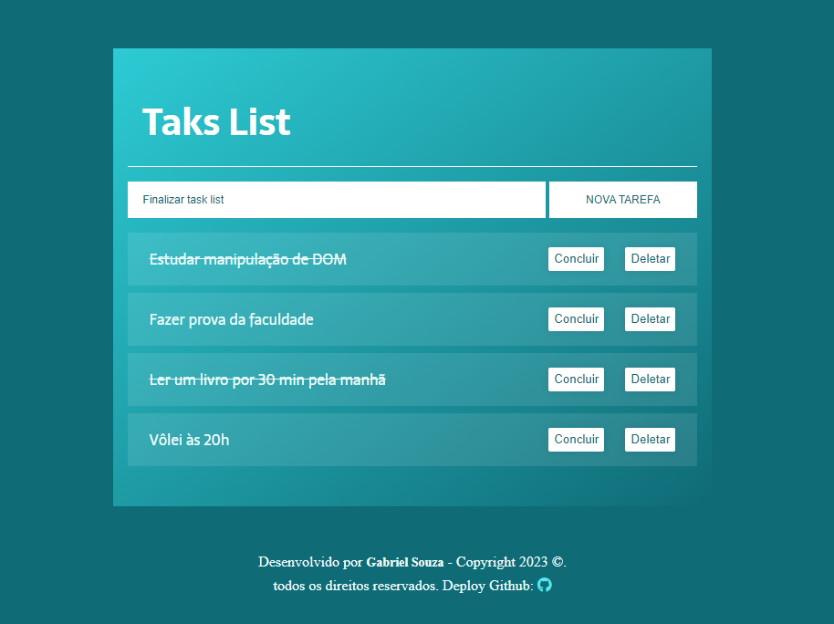 demo do projeto tasklist