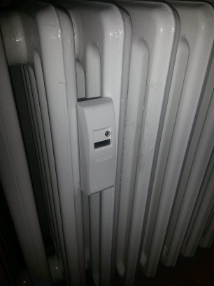 A Techem Heat Cost Allocator on the radiator