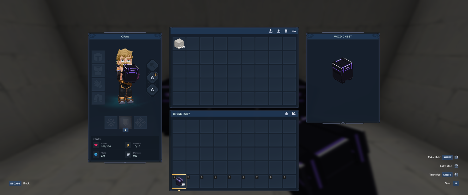 A stack of 1000 inside the chest