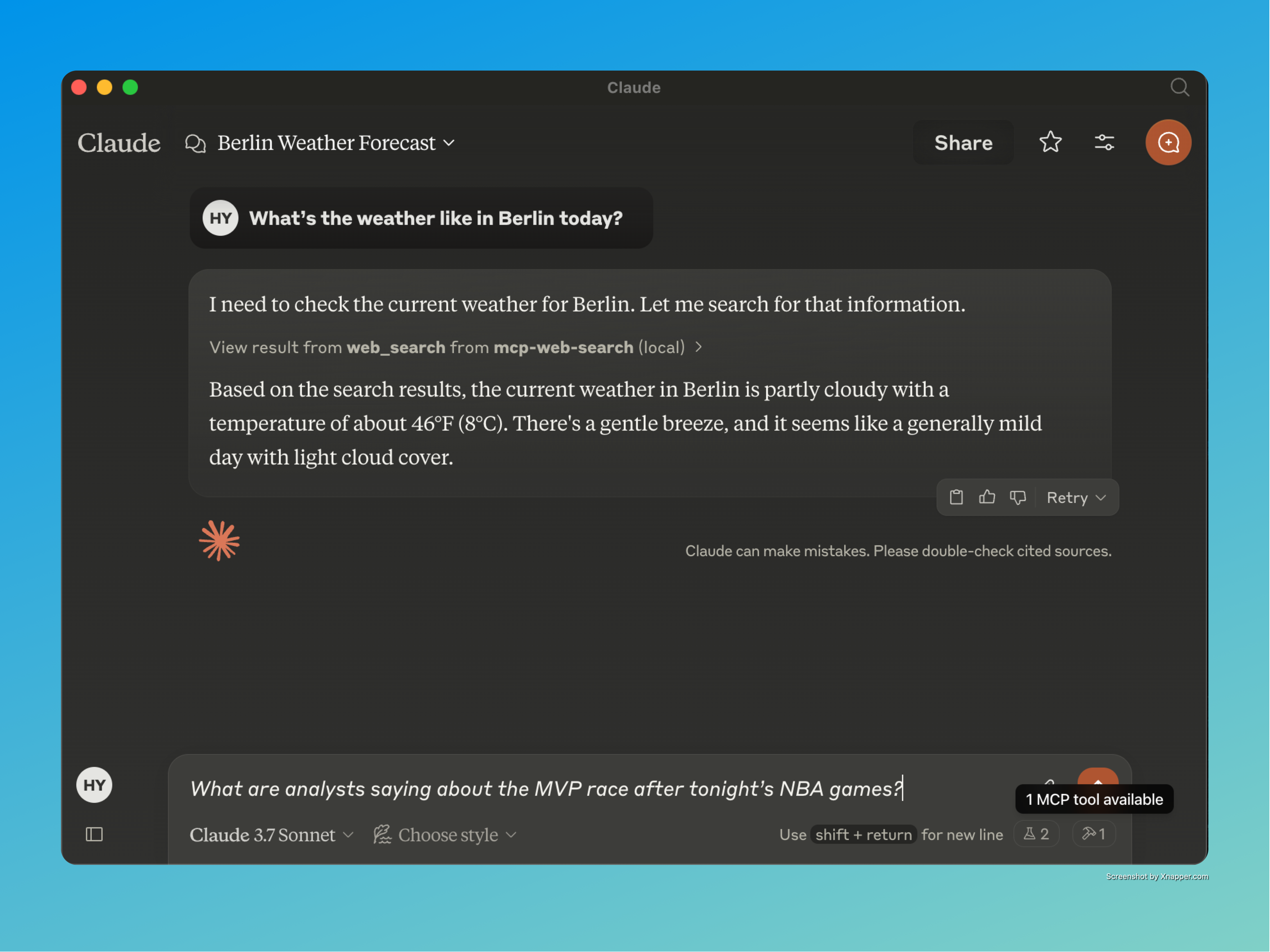 Claude Desktop Example