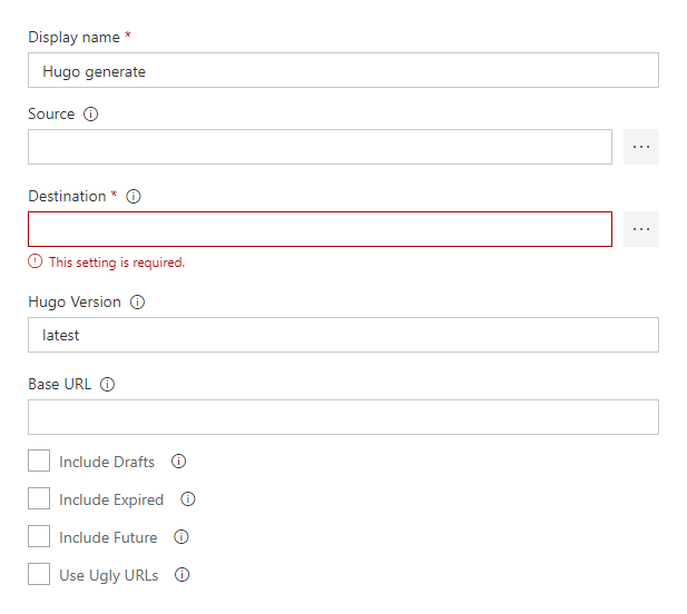 Build Task Arguments screenshot here