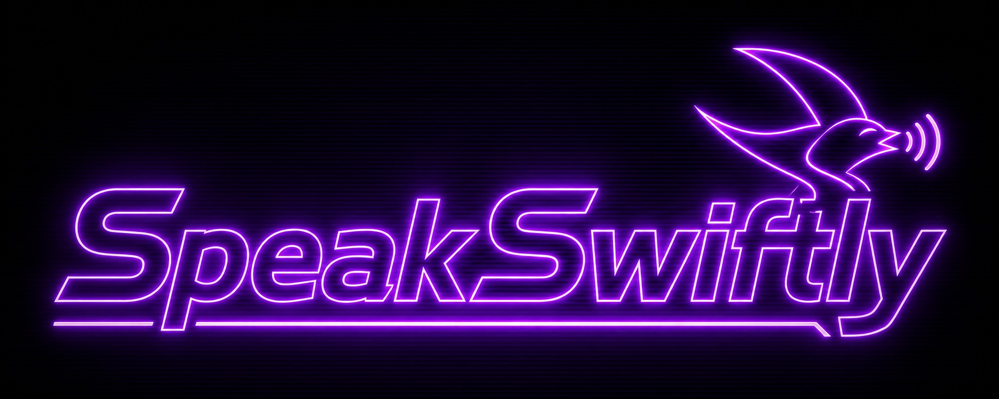 Speak Swiftly neon banner