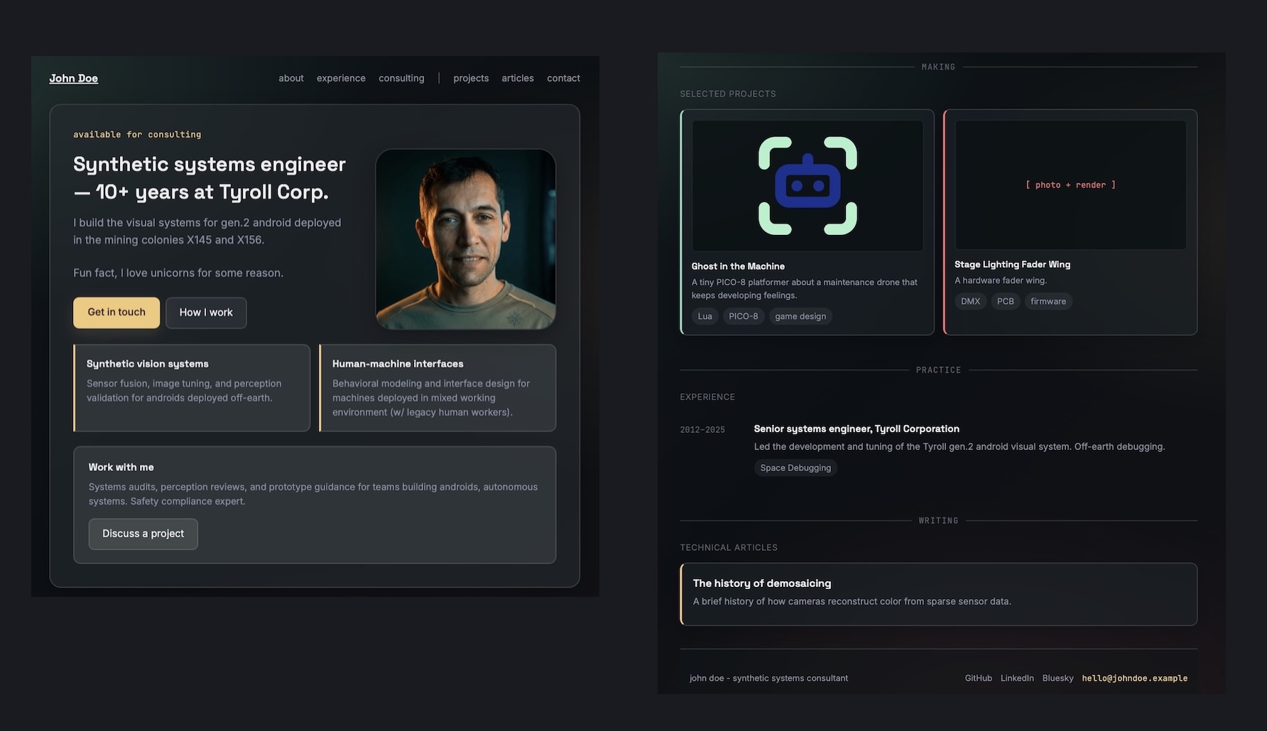 astro-portfolio-starter 网站模板截图