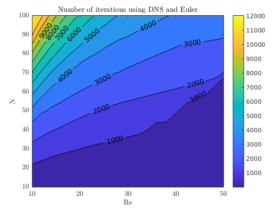 Computational cost for a DNS simulation