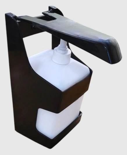 Dispenzer za dezinfekciju na potisak laktom, 1000 ml — crni
