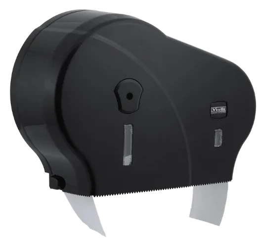 Double Mini Jumbo dispenzer za toalet papir — crni