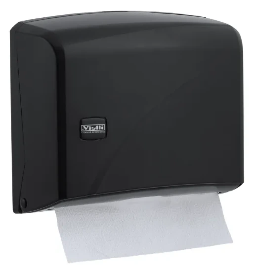 Dispenzer za papirne ubruse Z-savijanja, kapacitet 200 ubrusa — crni