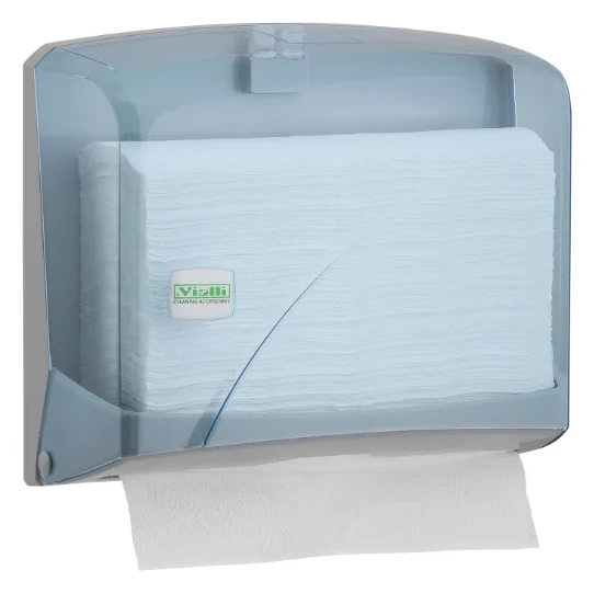 Dispenzer za papirne ubruse Z-savijanja, kapacitet 200 ubrusa — transparentni
