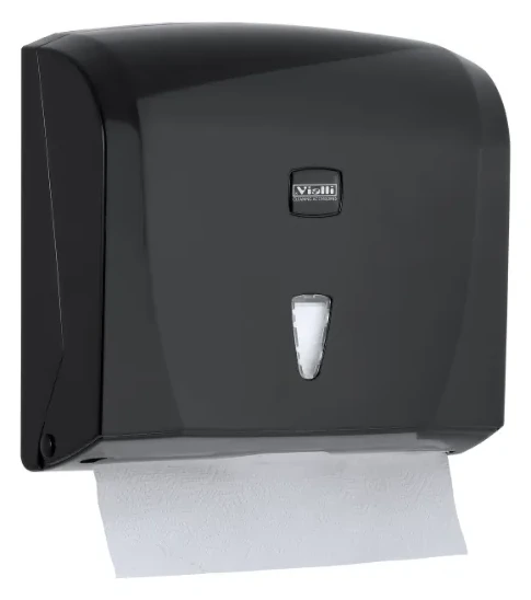 Dispenzer za papirne ubruse Z-savijanja, kapacitet 200 ubrusa — crni