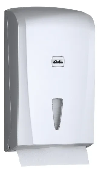 Dispenzer za papirne ubruse Z-savijanja, kapacitet 400 ubrusa — metalik