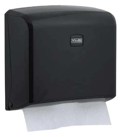 Dispenzer za papirne ubruse Z-savijanja, maks. širina papira 22 cm — crni