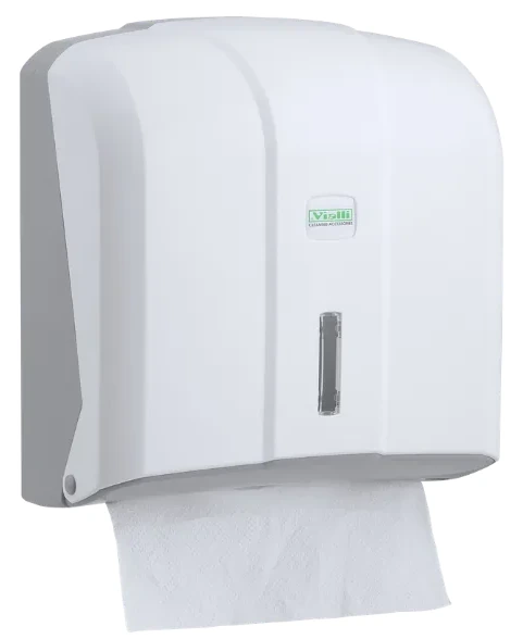 Dispenzer za papirne ubruse C-V, kapacitet 300 ubrusa — beli