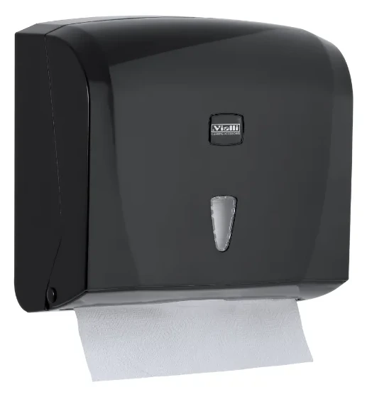 Dispenzer za papirne ubruse C-V, kapacitet 300 ubrusa — crni