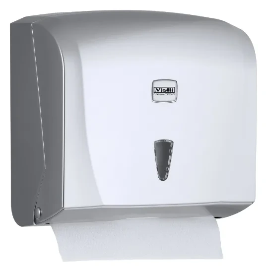 Dispenzer za papirne ubruse C-V, kapacitet 300 ubrusa — metalik