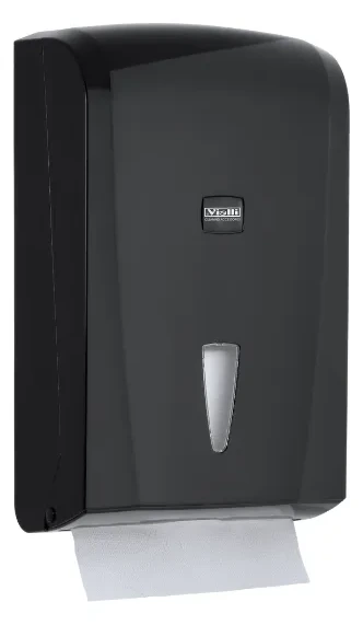 Dispenzer za papirne ubruse C-V, kapacitet 600 ubrusa — crni