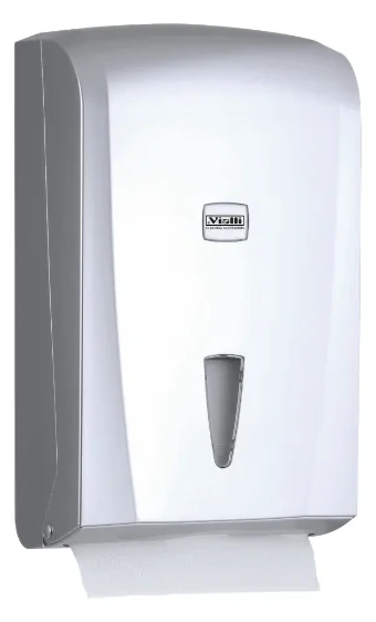 Dispenzer za papirne ubruse C-V, kapacitet 600 ubrusa — metalik