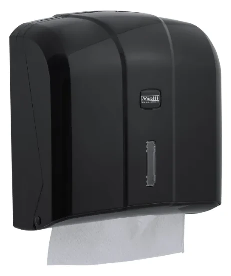 Dispenzer za papirne ubruse C-V, kapacitet 300 ubrusa — crni