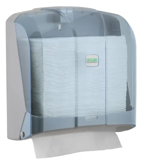 Dispenzer za papirne ubruse C-V, kapacitet 300 ubrusa — transparentni