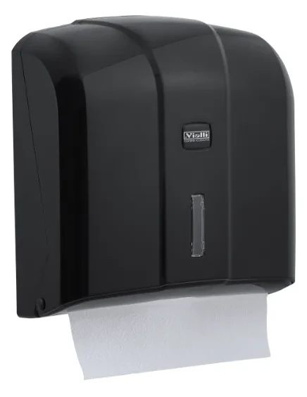 Dispenzer za papirne ubruse Z-savijanja, kapacitet 300 ubrusa — crni