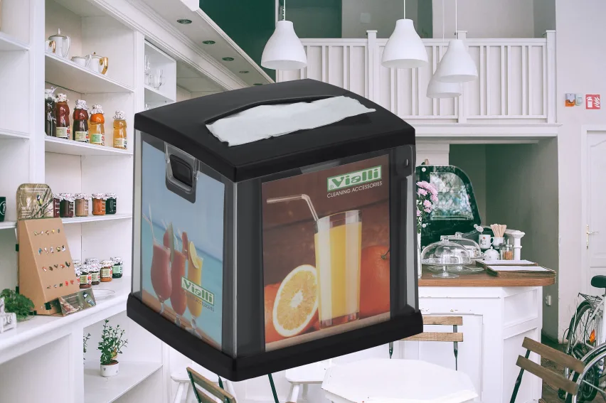 Dispenzer za salvete sa izvlačenjem odozgo — crni