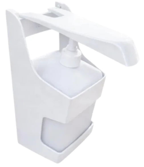 Dispenzer za tečni sapun na potisak laktom, 1000 ml — beli