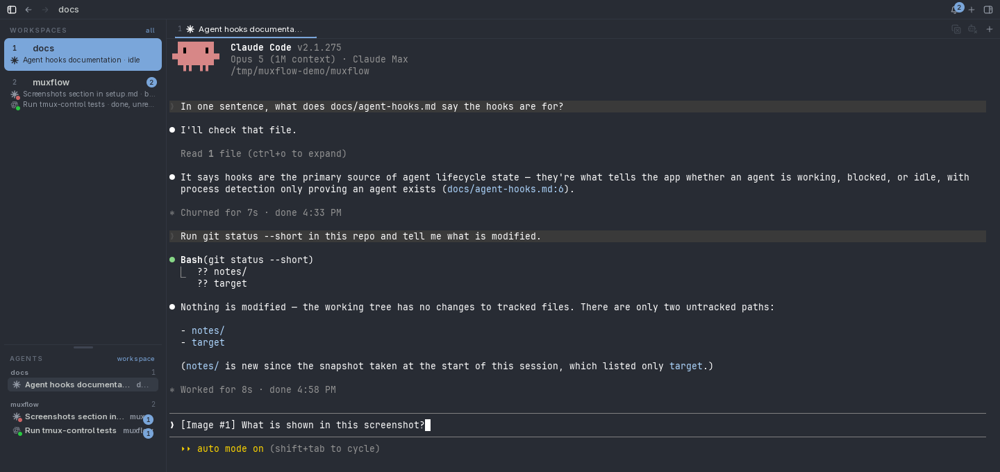 A pasted screenshot showing up as an image in a Claude Code prompt