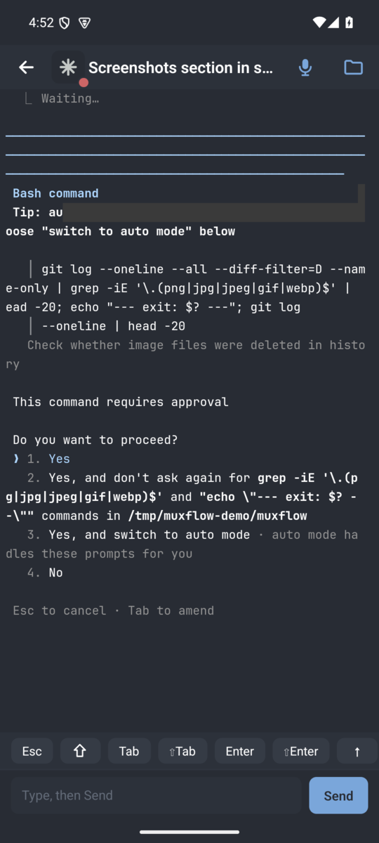 Agent terminal on the phone with a reply box