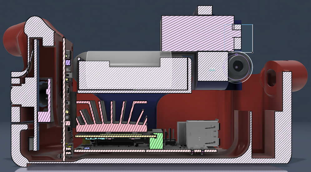 CAD cross-section rendering showing internal cooling and shielding layout of Phoenix Inferno