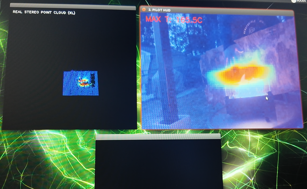 Live thermal imaging data displayed on Phoenix Inferno onboard HUD screen