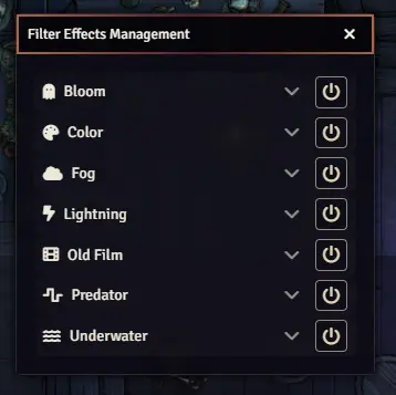 Filter Effects Management