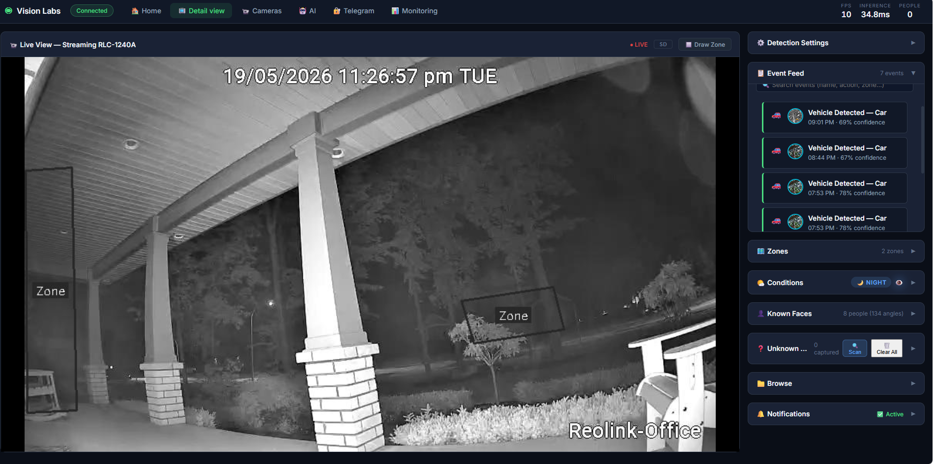 Per-camera detail