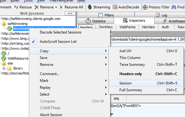 Context menu integration