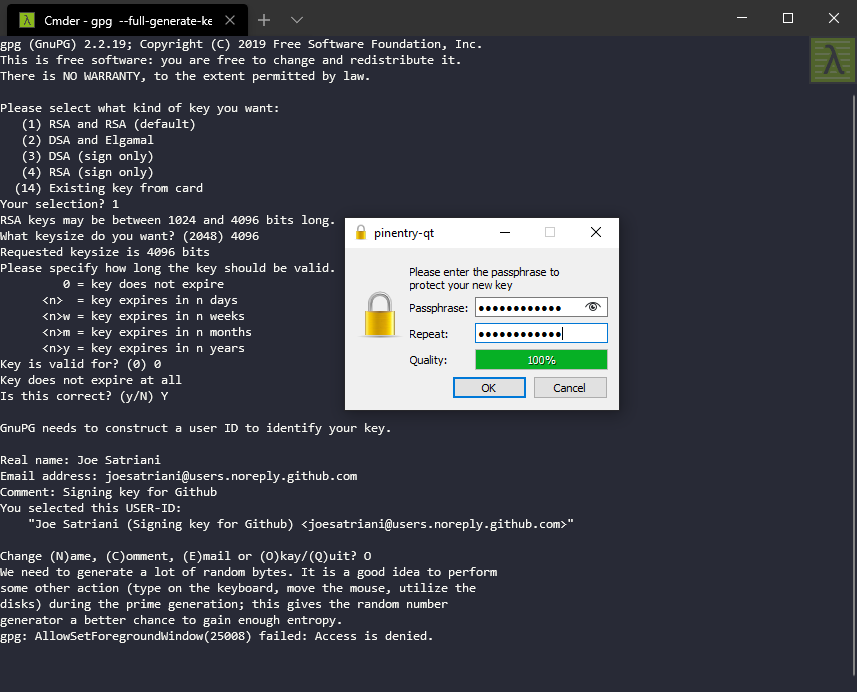 Generate signing key