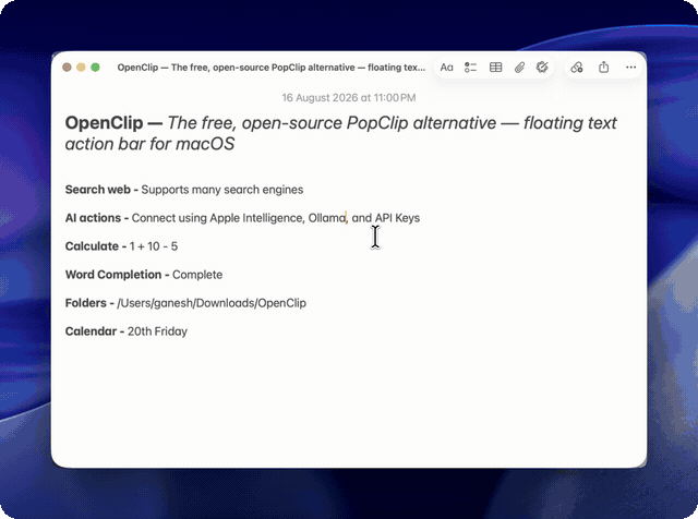 OpenClip screenshot 1