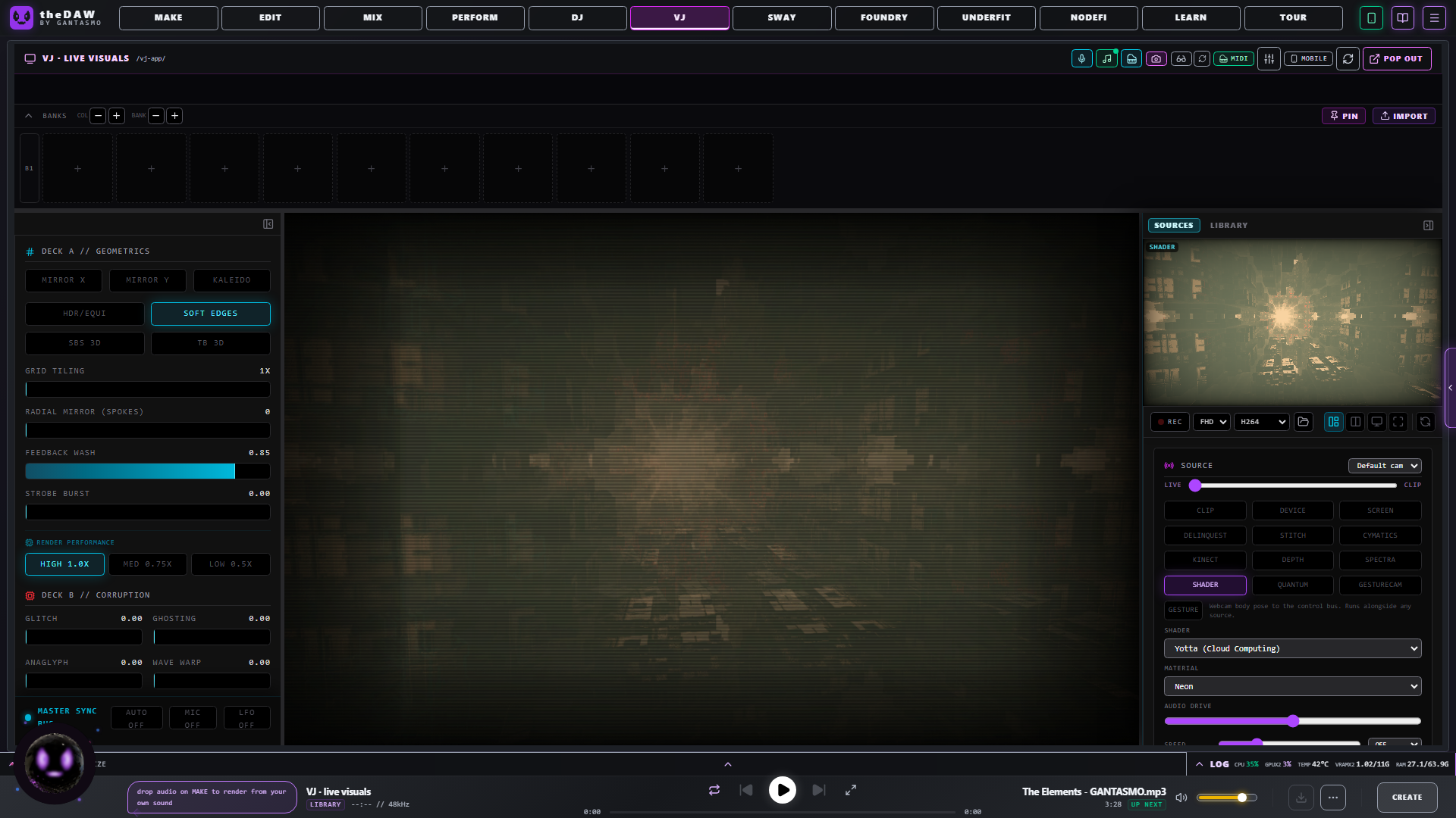 The VJ tab